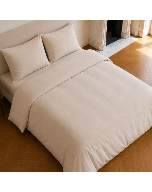 Parure housse de couette en coton Haven naturelle