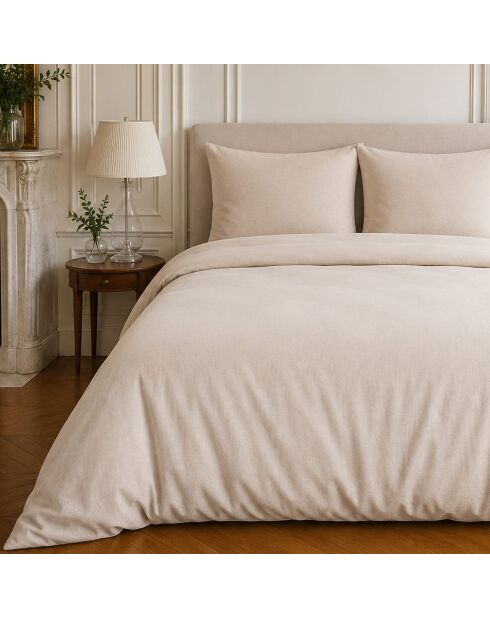 Parure housse de couette en coton Haven naturelle