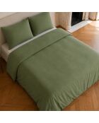 Parure housse de couette en coton Haven kaki