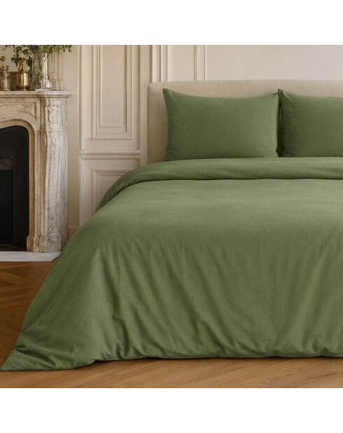 Parure housse de couette en coton Haven kaki