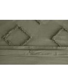 Parure housse de couette finitions Tuftée en coton Kayl kaki