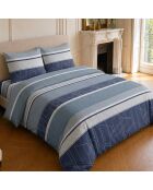 Set copripiumino in cotone stampato blu Ulysse