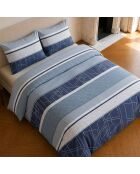 Set copripiumino in cotone stampato blu Ulysse