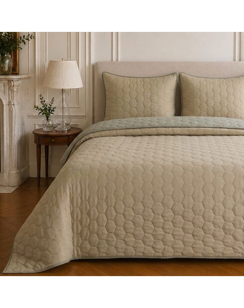 Couvre-lit matelassé réversible Nazim beige
