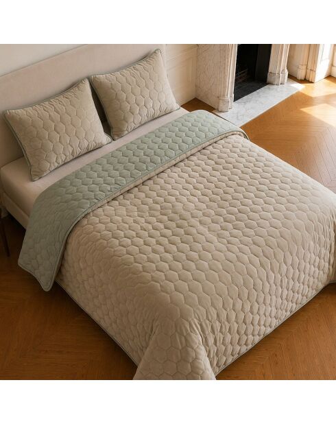 Couvre-lit matelassé réversible Nazim beige