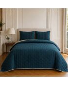Couvre-lit matelassé réversible Nazim bleu marine - 220x240 cm