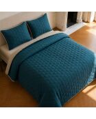 Couvre-lit matelassé réversible Nazim bleu marine - 220x240 cm