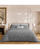 Parure housse de couette en coton Drift grise