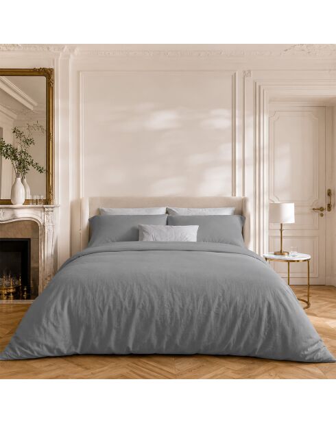 Parure housse de couette en coton Drift grise