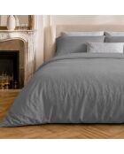 Parure housse de couette en coton Drift grise