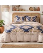 Set copripiumino in cotone blu e beige Apotek 3 pezzi