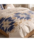 Set copripiumino in cotone blu e beige Apotek 3 pezzi