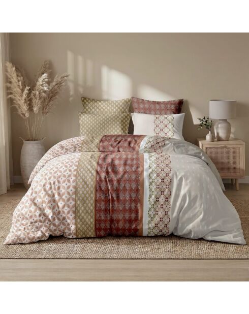 Parure housse de couette imprimée en coton Riadi multicolore