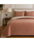 Couvre-lit matelassé réversible Nazim rose nude