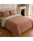 Couvre-lit matelassé réversible Nazim rose nude