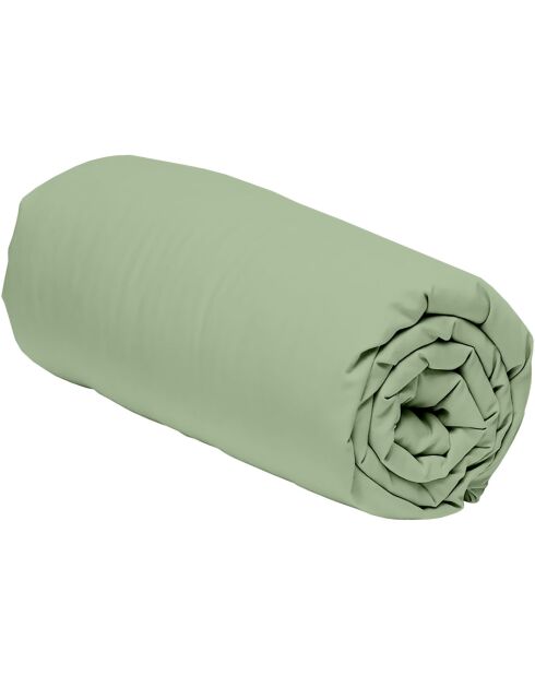 Spannbetttuch aus Baumwollperkal, 30 cm, Bonnet Mura Uni, Salbei