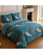 Set copripiumino Paloma in cotone stampato blu