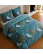 Set copripiumino Paloma in cotone stampato blu