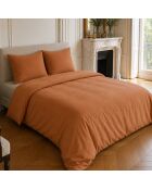 Parure housse de couette en coton Haven caramel