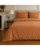 Parure housse de couette en coton Haven caramel