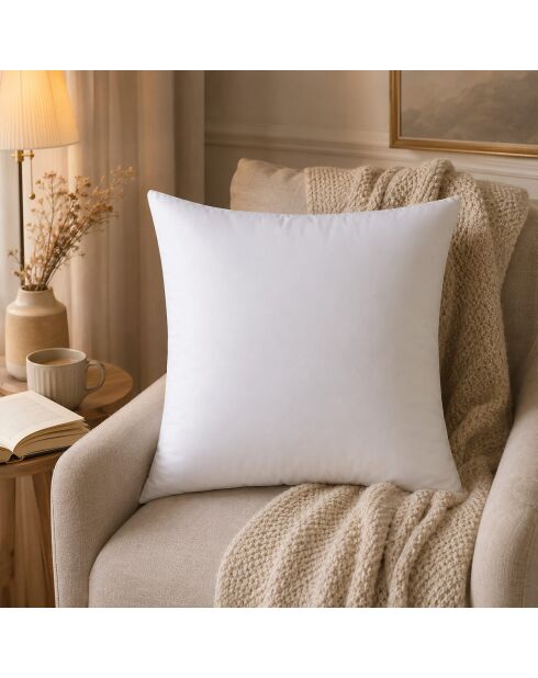 Oreiller en percale de coton Oka blanc - 65x65 cm