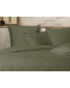Parure housse de couette en percale de coton Mura kaki