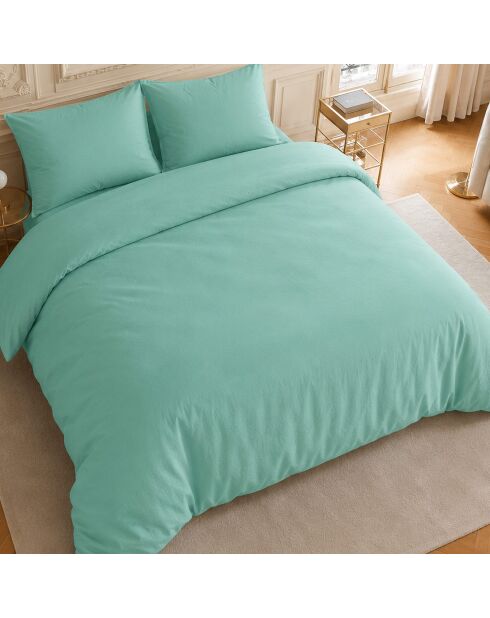 Parure housse de couette en coton Haven aqua
