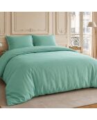 Parure housse de couette en coton Haven aqua