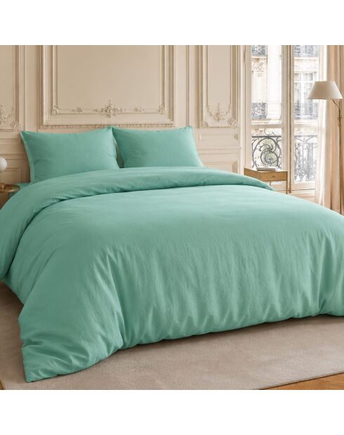 Parure housse de couette en coton Haven aqua