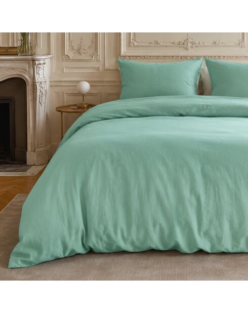 Parure housse de couette en coton Haven aqua