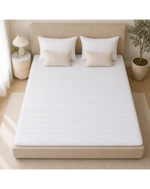 Surmatelas en microfibre moelleux 350 gr/m2 Malta blanc - 140x190 cm