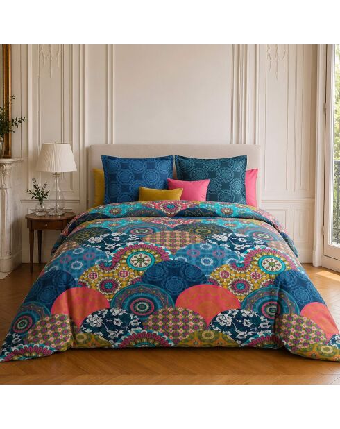 Parure housse de couette imprimée en coton Colorado multicolore