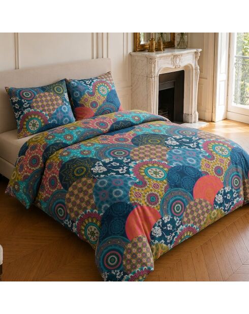 Parure housse de couette imprimée en coton Colorado multicolore