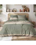 Set copripiumino Cylus in cotone verde salvia/beige