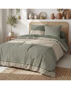 Set copripiumino Cylus in cotone verde salvia/beige