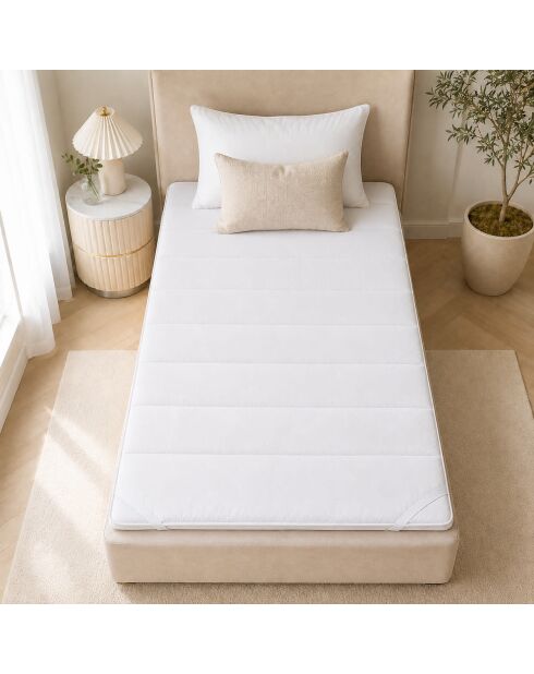 Surmatelas en microfibre moelleux 350 gr/m2 Malta blanc - 90x190 cm