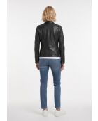 Veste motard en Cuir Nathalie noire