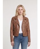 Zoey Cognac Lederjacke