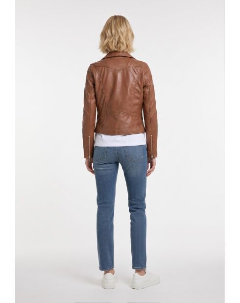 Zoey Cognac Lederjacke