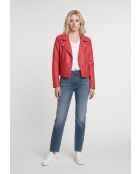 Veste en Cuir Constancia rouge