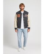Graue Jacke aus Wolle und Leder von Chase