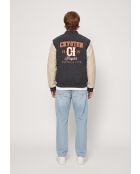 Graue Jacke aus Wolle und Leder von Chase