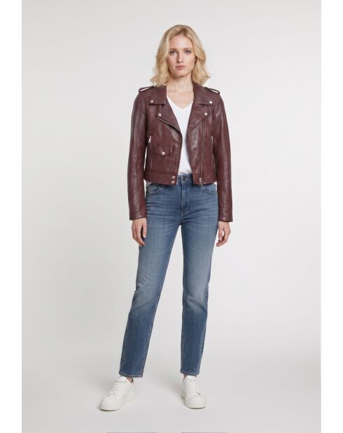 Zel Oxblood Lederjacke