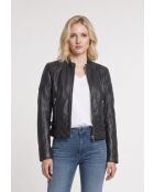 Veste en Cuir Cruz noire