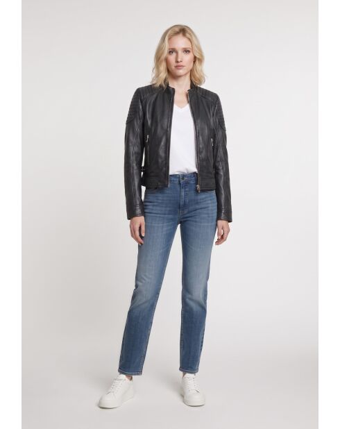 Veste en Cuir Cruz noire