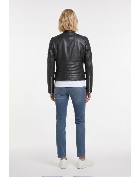 Veste en Cuir Cruz noire