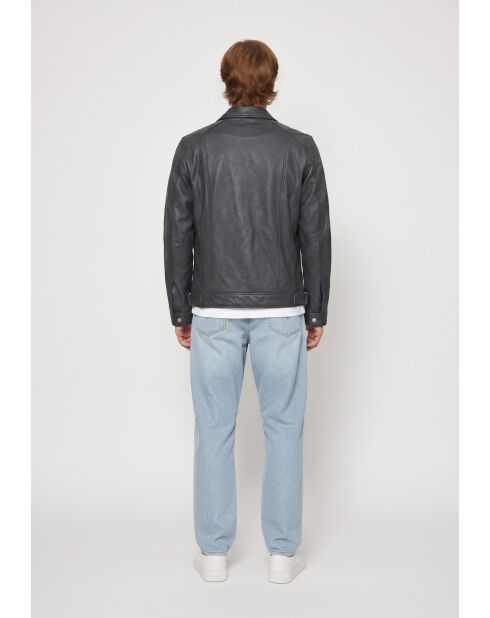 Carlito vintage zwarte leren jas