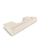 Yohan Panoramasofa aus Strukturstoff 5 Sitze hellbeige - 294x160x72 cm
