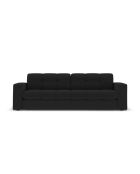 Yohan Sofa aus Strukturstoff 3 Sitze schwarz - 202x90x72 cm