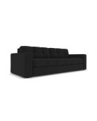 Yohan Sofa aus Strukturstoff 3 Sitze schwarz - 202x90x72 cm